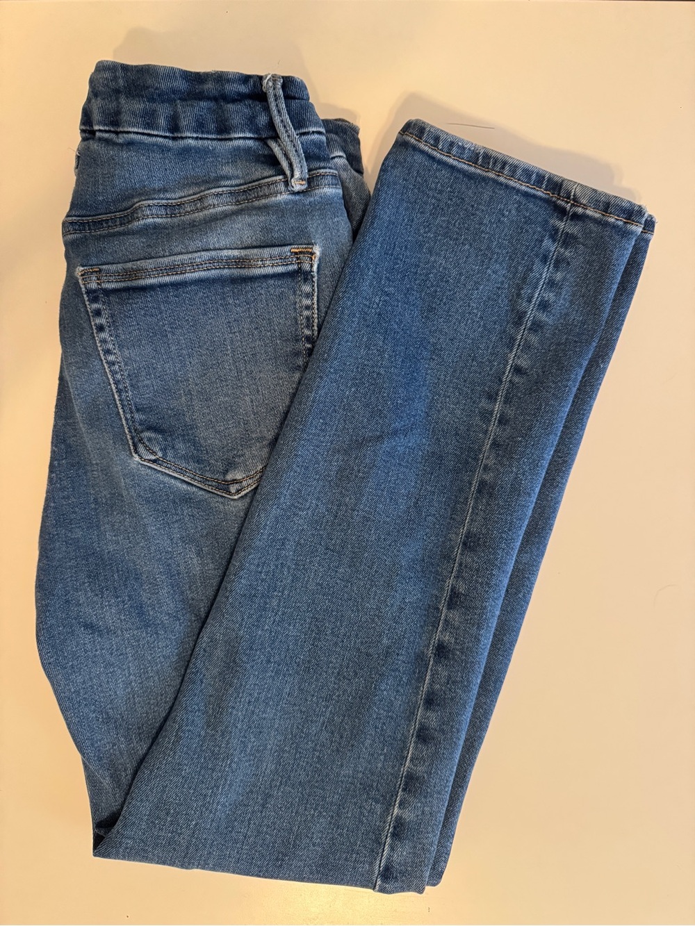 Good American Mid-Blue Ankle Crop Jeans